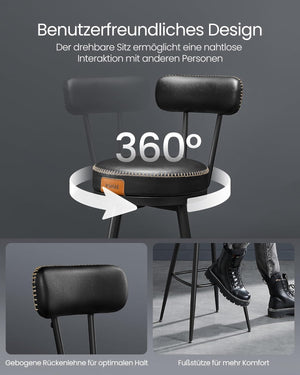 Swivel Faux Leather Bar Stools Set - Karrari