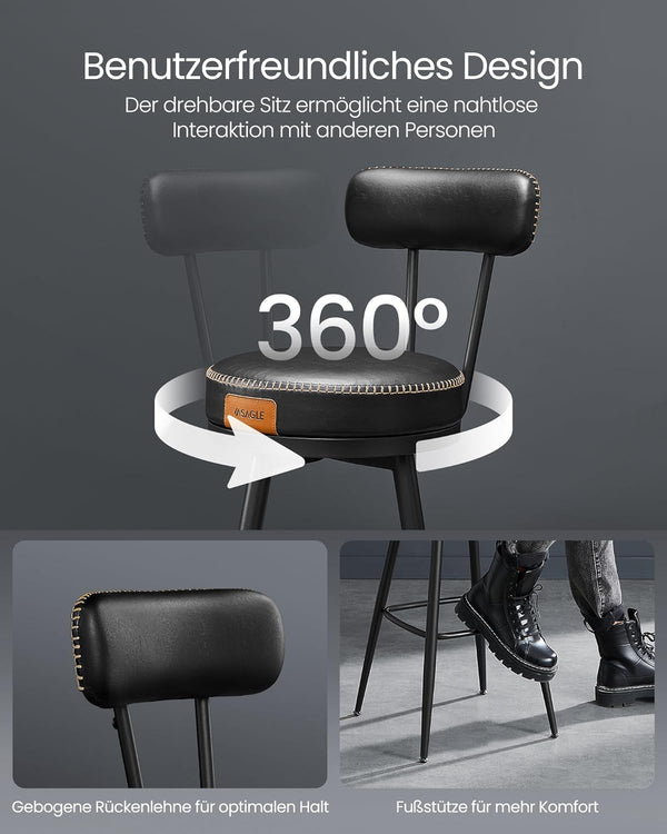 Swivel Faux Leather Bar Stools Set - Karrari
