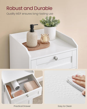 Bathroom Cabinet with Laundry Basket & Drawer - Karrari