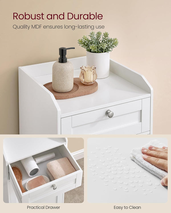 Bathroom Cabinet with Laundry Basket & Drawer - Karrari