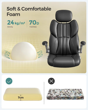 Ergonomic Office Chair - Swivel with Folding Arms & Nylon Base - Karrari