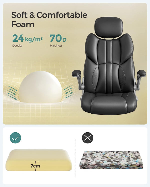 Ergonomic Office Chair - Swivel with Folding Arms & Nylon Base - Karrari