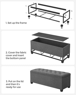 Storage Ottoman Bench with Legs - Karrari