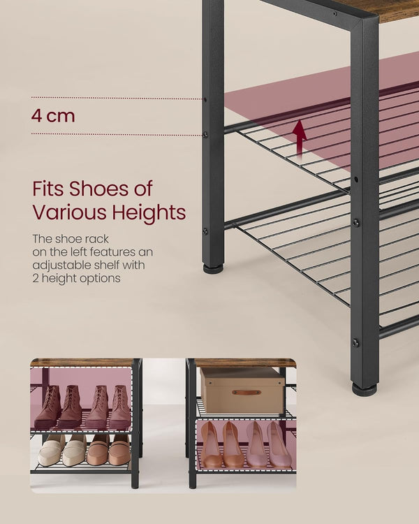 Hall Tree with Bench, Shoe Storage & Hooks - Karrari