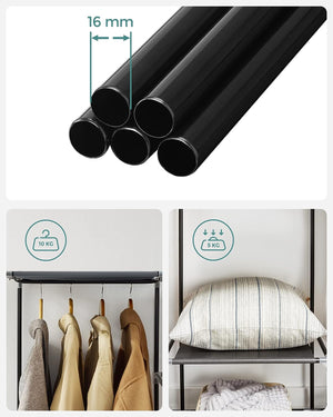 Bedroom Canvas Wardrobe Organizer – Gray - Karrari