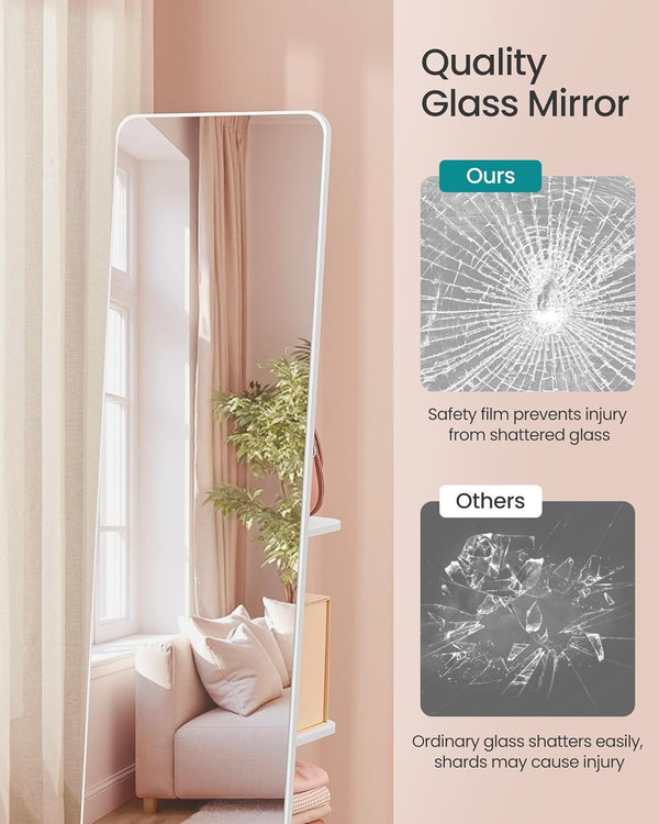 360° Rotating Full-Length Mirror with Storage (163×45cm) - Karrari