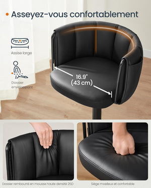 360° Swivel Bar Stools with Adjustable Height (Set of 2)