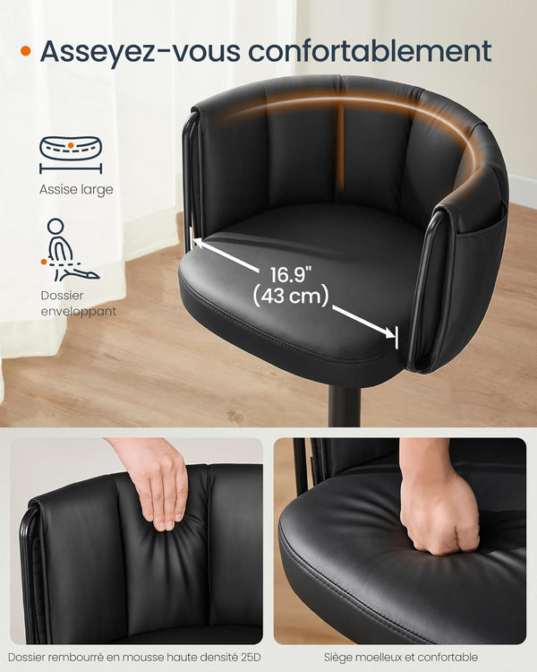 360° Swivel Bar Stools with Adjustable Height (Set of 2)