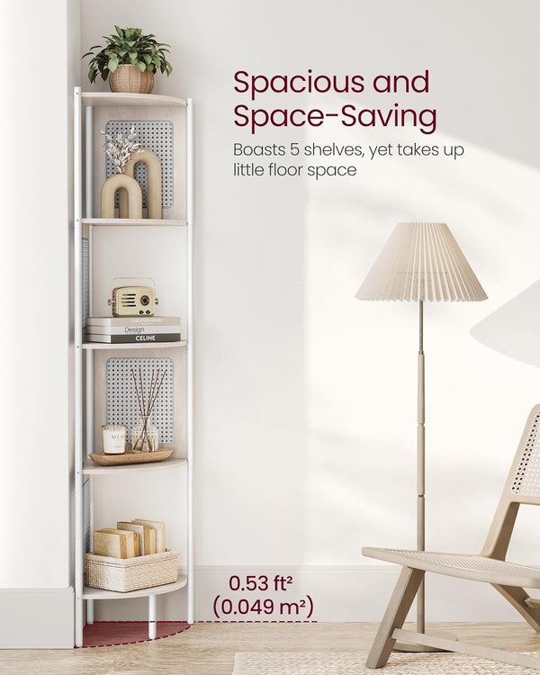 5-Tier Corner Shelf with Polyrattan Sides - Karrari