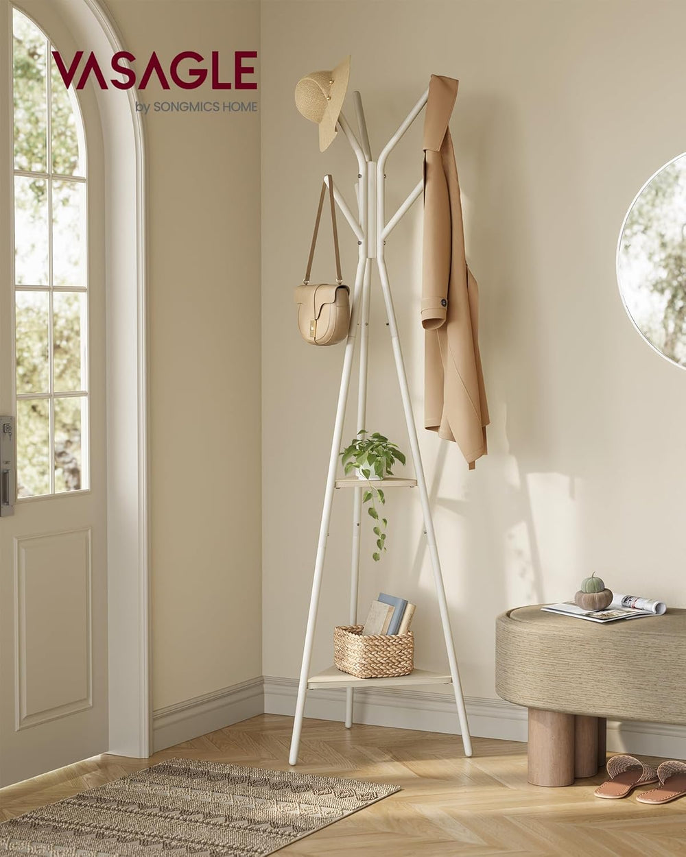Coat Hanger Stand with Shelves