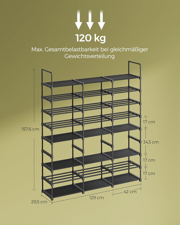Adjustable 8-Tier Shoe Rack (Holds up to 48 Pairs) - Karrari