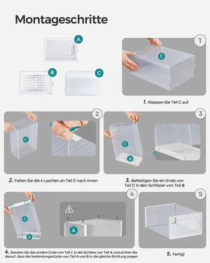 Pack of 18 Foldable Stackable Shoe Storage Boxes - Karrari