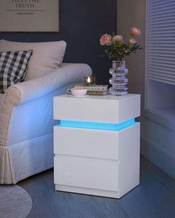 LED Nightstand – Adjustable Colours & Storage - Karrari