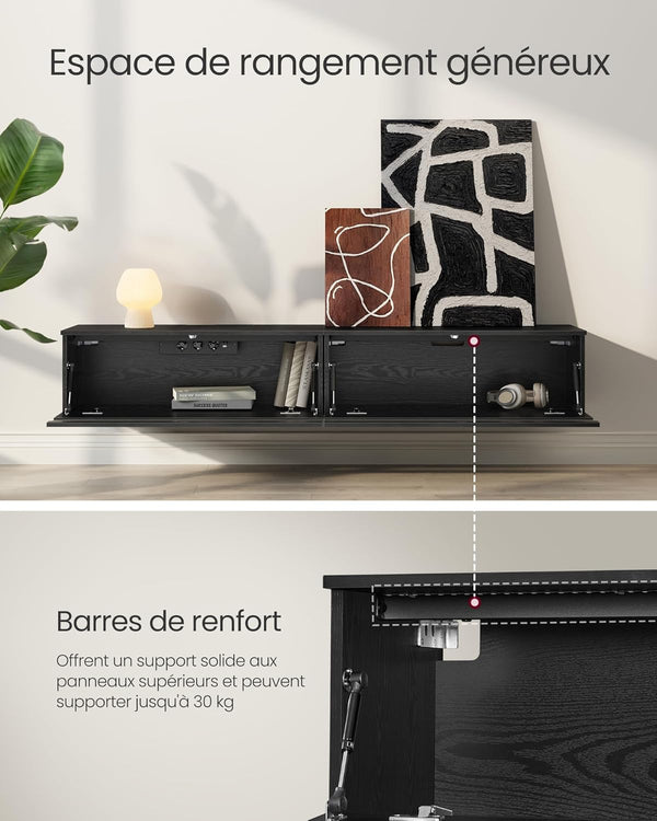 Modern Hanging TV Unit – Wall-Mounted with LED