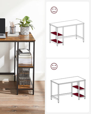 Industrial Computer Desk with Shelves - Karrari