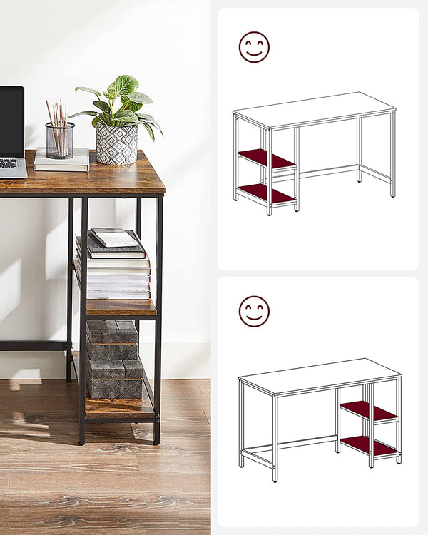 Industrial Computer Desk with Shelves - Karrari