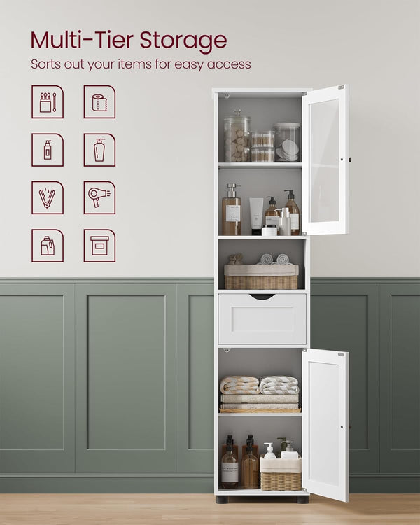 Freestanding Bathroom Cabinet with Glass Door - Karrari