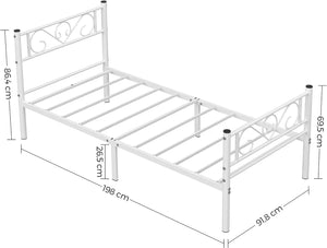 Single Metal Bed Frame (198x91.8cm)