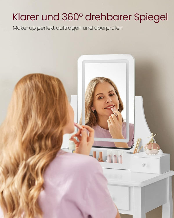 Dressing Table with LED Mirror, Stool & Storage - Karrari