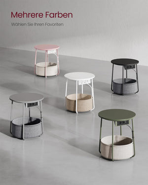 Side Table with Socket & Basket - Karrari