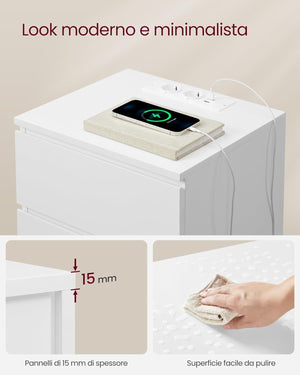 2-Piece Bedside Tables – Drawers & Charging Ports - Karrari