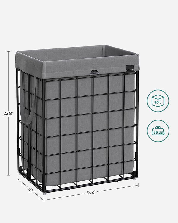 Laundry Hamper, 23.8 Gal (90L) Laundry Basket, Collapsible Clothes Hamper - Karrari