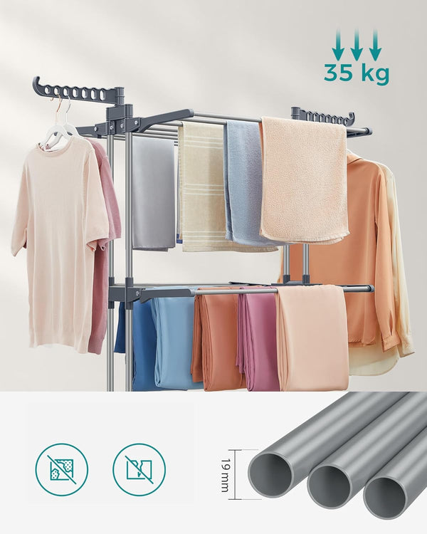 4-Tier Stainless Steel Clothes Dryer – Foldable & Movable