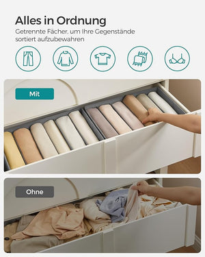 Set of 4 Wardrobe Drawer Organisers - 6 Compartments - Karrari