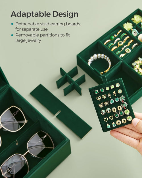 2-Layer Jewellery Box with Handle & Removable Tray - Karrari