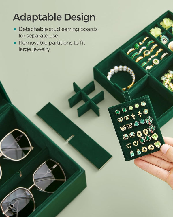 2-Layer Jewellery Box with Handle & Removable Tray - Karrari
