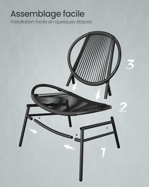 3-Piece Balcony Furniture Set with Table & Chairs