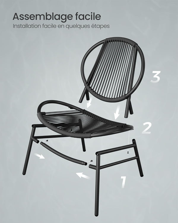 3-Piece Balcony Furniture Set with Table & Chairs