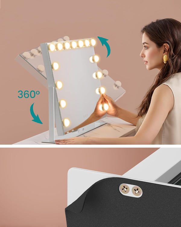 Cosmetic Mirror with 15 LED Bulbs Lighting - Karrari