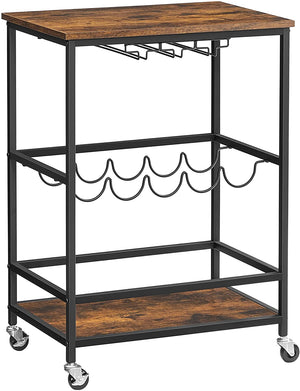 Bar Trolley with Wine & Glass Holders - Karrari