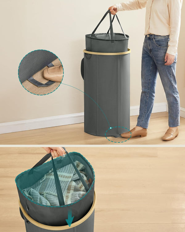 Foldable Laundry Basket with Removable Bag – 90L - Karrari