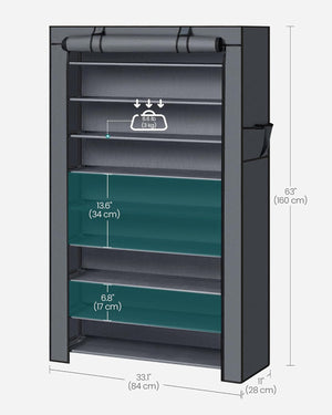 10-Tier Shoe Rack with Cover, Shoe Storage Cabinet for 40-50 Pairs