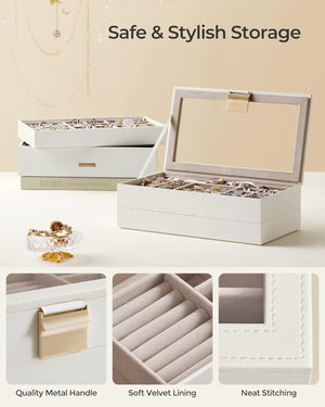 4-Tier Stackable Jewellery Box with Glass Lid - Karrari