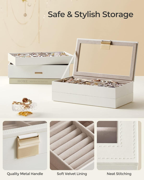 4-Tier Stackable Jewellery Box with Glass Lid - Karrari