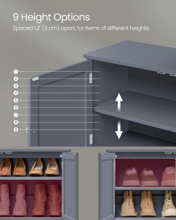 3-Tier Shoe Cabinet with Adjustable Shelf - Karrari