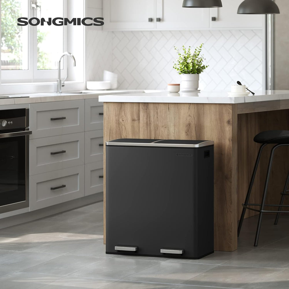 Double Kitchen Pedal Bin 2×30L (Waste & Recycling) - Karrari