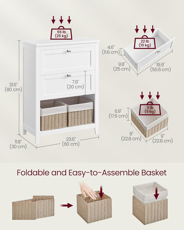 Bathroom Storage Cabinet with Drawers & Baskets - Karrari