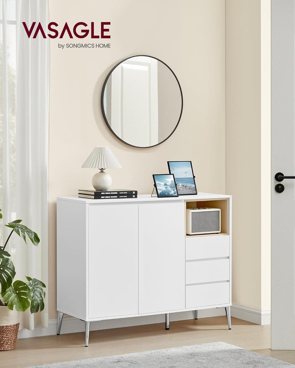 Modern Sideboard with Drawers & Adjustable Shelf - Karrari