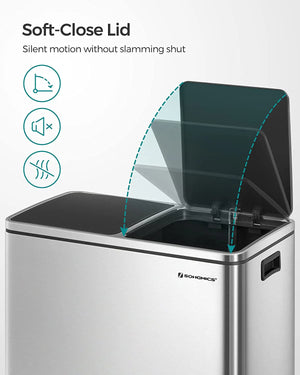 Double Rubbish Bin – Waste & Recycling, Metal Pedal