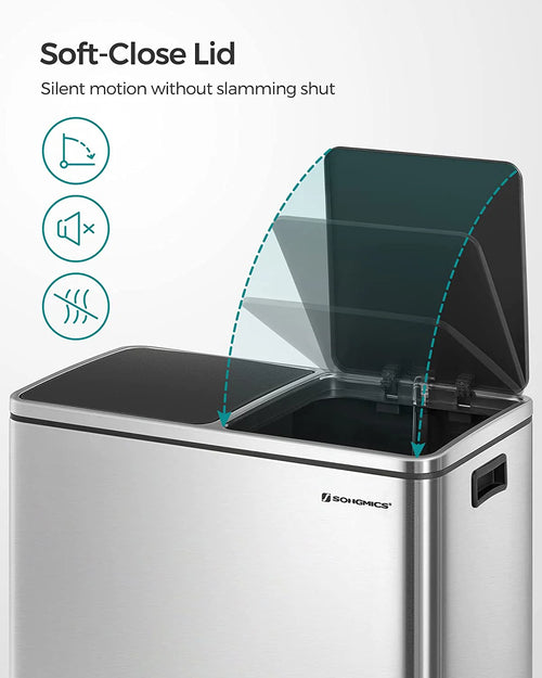 Double Rubbish Bin – Waste & Recycling, Metal Pedal