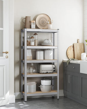 5-Tier Garage Shelving Unit - Steel, Boltless & Durable (30x75x150cm) - Karrari