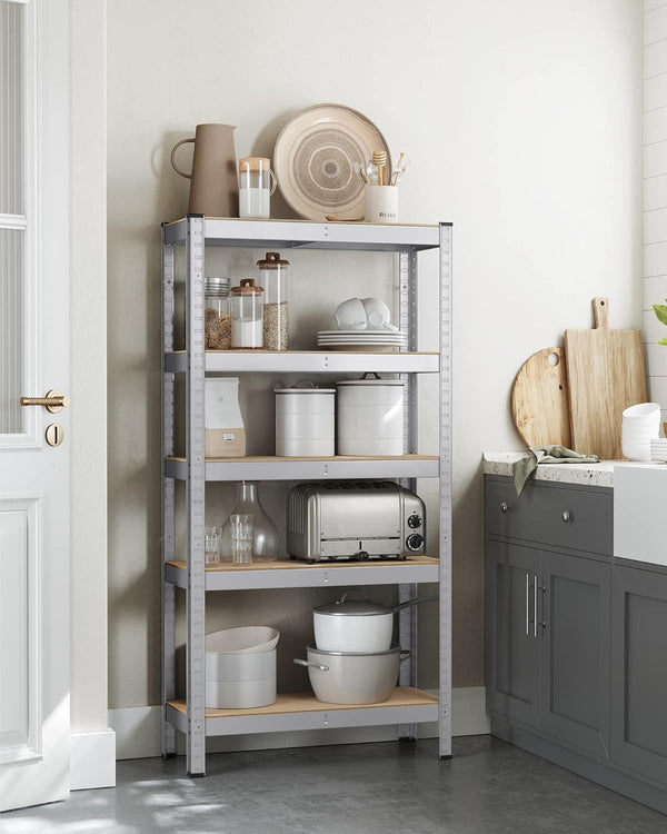 5-Tier Garage Shelving Unit - Steel, Boltless & Durable (30x75x150cm) - Karrari