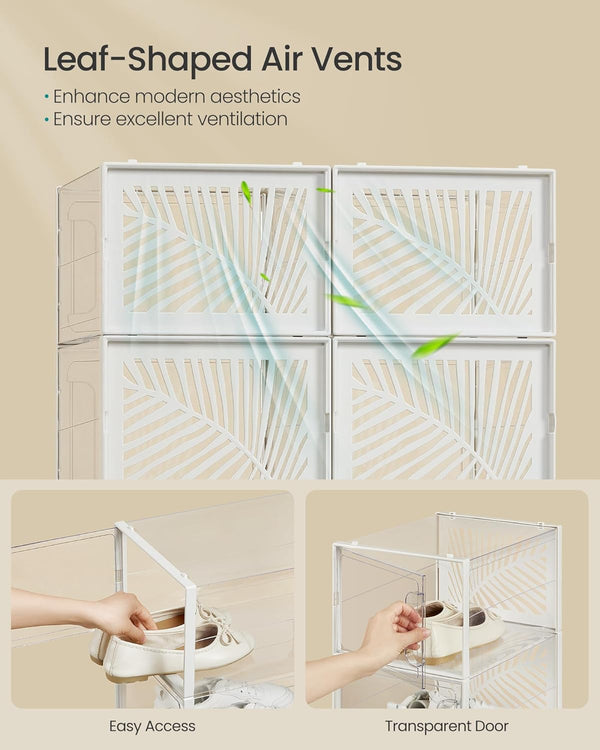 Set of 12 Clear Stackable Shoe Storage Boxes - Karrari