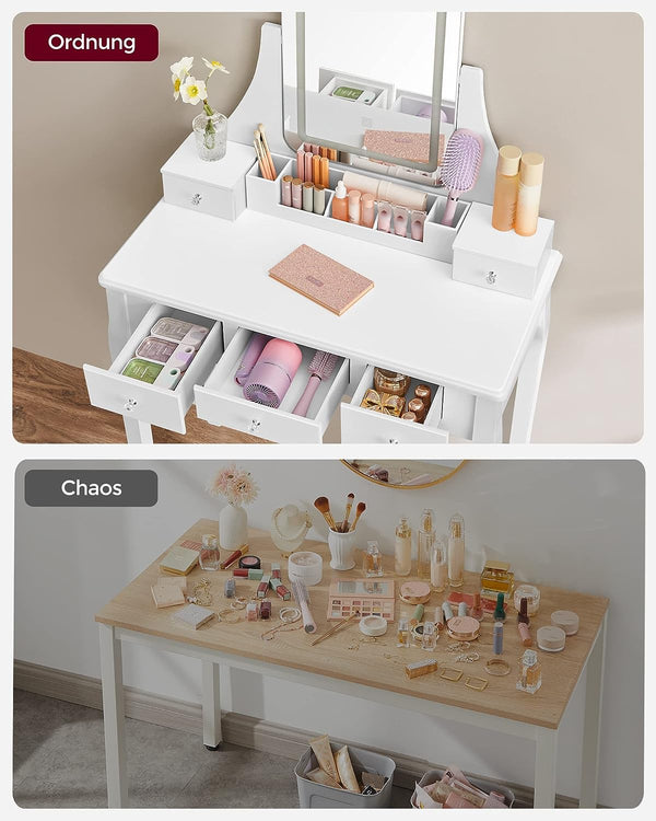 Dressing Table with LED Mirror, Stool & Storage - Karrari