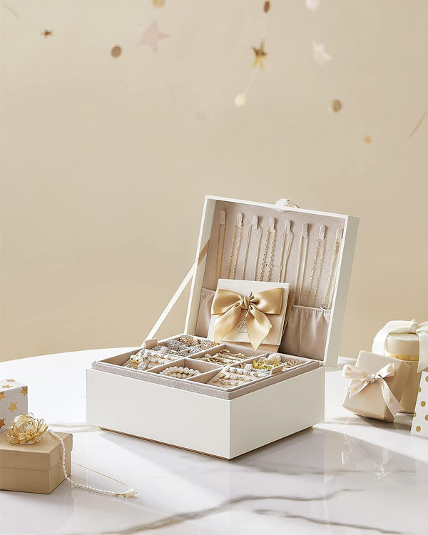 2-Layer Jewellery Box with Handle & Removable Tray - Karrari