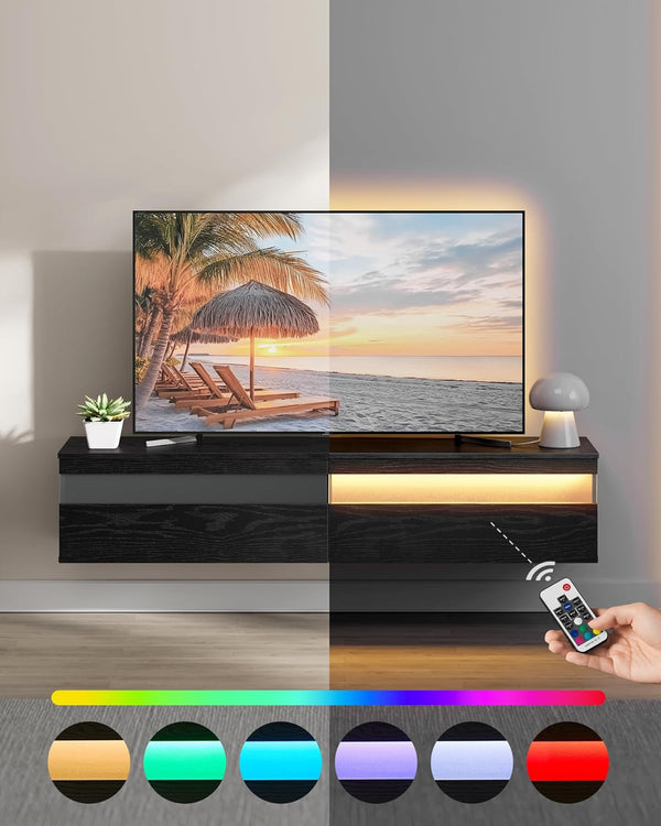 Wall-Mounted TV Cabinet with LED